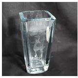 Signed lead crystal vase, 5" tall
