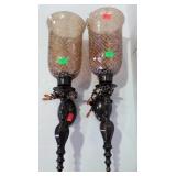 Home decor candle sconces - bronzed finish metal