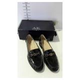 Anne Klein black patent loafer, size 9 with box,