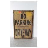 Vintage Road Sign, No Parking Driveway, 11 x 18"