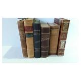 5 Vintage books with leather spines - Svensk-Tysk
