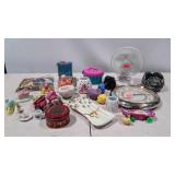 Group lot: small table fan, Daniel Dakota clock,