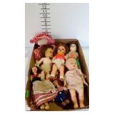 7 Older dolls- 1 small Raggedy Andy, 1 composition