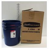 Rubbermaid buckets, partial case of 3