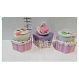 Ceramic decor soap dish & trinket boxes with gift