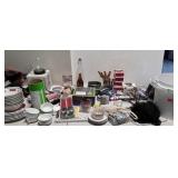 Misc Group lot. Dishes, grape box, books, 8 track