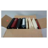Group of office supplies binders and folders