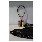 Tennis racket, 6 tennis balls, two tennis racket