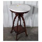 Victorian style Marble top Plant Stand. 16" round