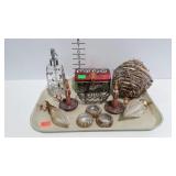 Decor - Coca-Cola tin, orb, small basket, lotion