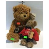 2 Coca-Cola teddy bears with tags - one 19" fully
