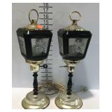 Pair of table lamps, 18" tall, tested & working