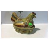 Terracotta hen on nest / covered casserole dish,