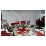 Holiday decor, ornaments, mini tree, garland,