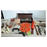Tool group, includes tool box, trimmers, hammers,