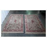 Two Rugs. Area Scatter style rugs, having floral