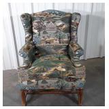 Wingback Chair, Animals themed with house