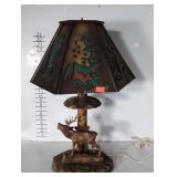 Deer Stag Decorating Lamp. Wood carved Deer Tree