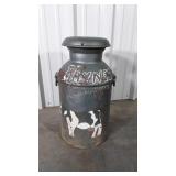 Milk Can. Dairy Cow Painted with name Paynes
