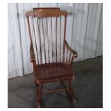 Antique Rocking Chair. Armed high spindle back