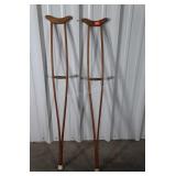 Pair of Wood Crutches 49"