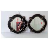 Pair of decor framed mirrors, 16 x 16