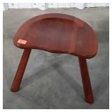 Milk Stool nice cherry wood molded seat 3 legged