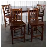5pc Bistro Table Set. 4 high stools with 38"