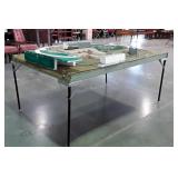 Train Teack Table Setup. Landscape track on