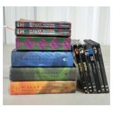 HARRY POTTER lot. Six of the seven books and six