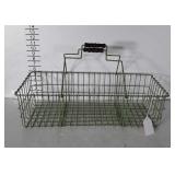 Vintage Wire Shopping Basket with double wood