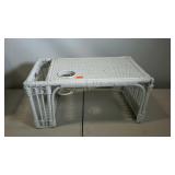 Wicker bed lap tray with magazine and cup holder,