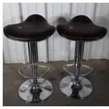 Pair of Stool Seats, saddle seat style chrome