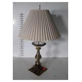 Alsy Brass Table Lamp with Pleated Shade 27"