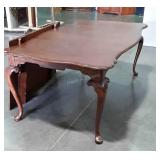 Dining Table, mahogany finish Queen Anne turtle