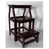 Folding Step Stool, Parlor Library style,