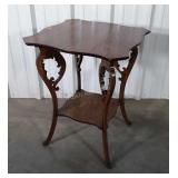 Antique oak Parlor Lamp Table. Refinished ready