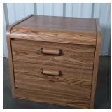 Nightstand oak finish laminated 2 drawer