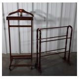 Two PC Furniture lot. Valet Stand, and Quilt
