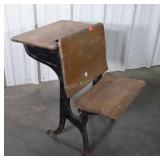 Antique Flip Seat School Desk