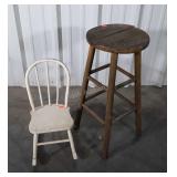 Two PC Furniture lot. Antique Child