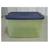 Sterilite tote with locking lid. Approximately 18