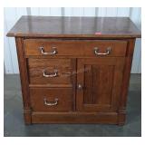 Antique oak Washstand single wide drawer having