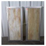 Two Windows, aluminum frame with slag glass panes