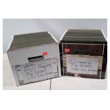 Two boxes of letter size hanging file folders,