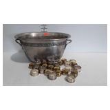 Pottery Barn beverage bucket, & misc silver plate