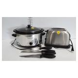 Kitchenware - Hamilton Beach slow cooker, knives