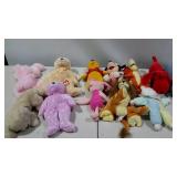 Stuffed animals including three TY Beanie Babies,