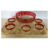 Cranberry Kings Crown salad / punch bowl with 5