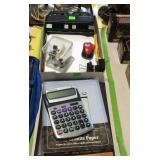 Office supplies - triple hole punch, calculator,